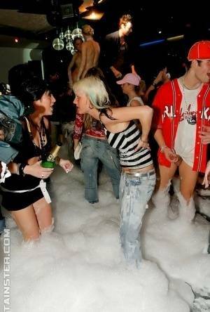 Adorable babes and horny guys are into hardcore foam sex party on galpictures.com