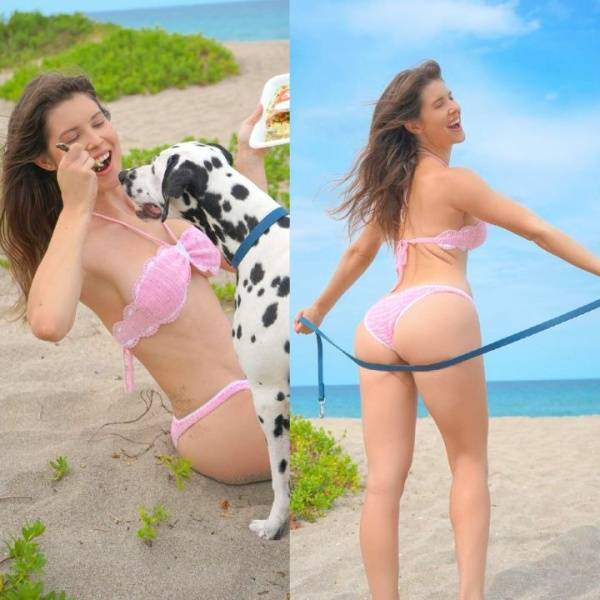 Amanda Cerny Candid Beach Bikini Set Leaked - Usa on galpictures.com