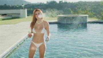 Bella Thorne Nude Pool White Bikini Teasing Video Leaked on galpictures.com