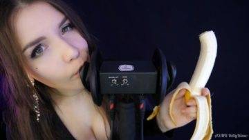 KittyKlaw ASMR Banana 3 Dio Licking Mouth Sounds Video on galpictures.com