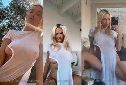 Lindsey Pelas White Transparent Dress Tease Video Leaked on galpictures.com