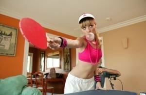 Young blonde Nicole Ray fucks a really old guy after losing ping pong game on galpictures.com