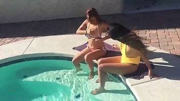 Isis Love with friend bra swimming pool - OnlyFans free porn on galpictures.com