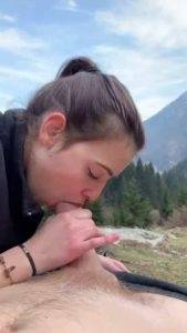 Tiktok porn Beautiful outdoor blowjob with cum in mouth on galpictures.com