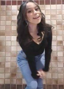 Girl is teasing at the schools toilet on galpictures.com