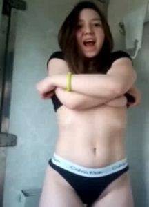 Teen get naughty on a trains public toilet on galpictures.com