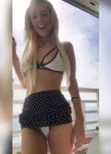 Hot blonde on vacation teasing in bikini on galpictures.com