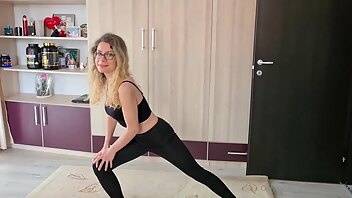 Mirunafitgirl me as a fitness girl doing some streching exercise onlyfans leaked video on galpictures.com