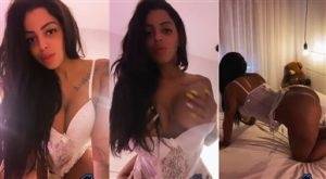 Stephanie Silveira Nude White Lingerie Teasing Video Leaked on galpictures.com
