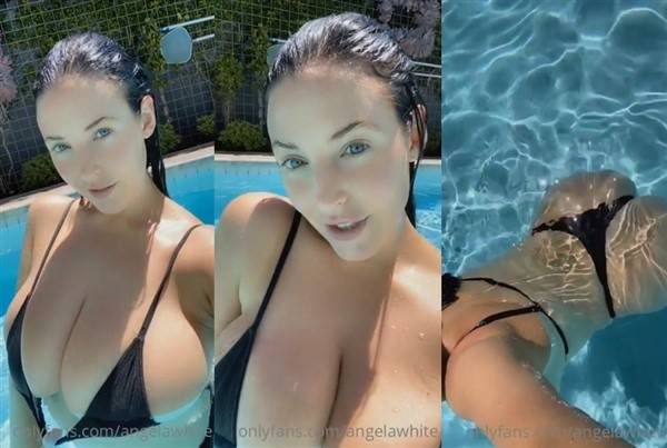 Angela White OnlyFans Teasing You in Pool Video on galpictures.com