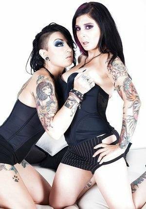 Goth models play with their tatted tight bodies and pussies on galpictures.com