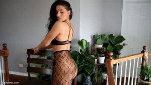 Florina Fitness Topless Black Fishnet on galpictures.com