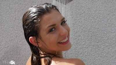 Leah Gotti gets drenched under the shower on galpictures.com
