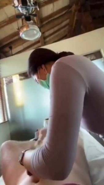 Man Cums On His Asian Esthetician While She Waxes Him on galpictures.com