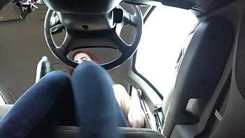 FreckledRED public squirting with cucumber a car xxx premium porn videos on galpictures.com