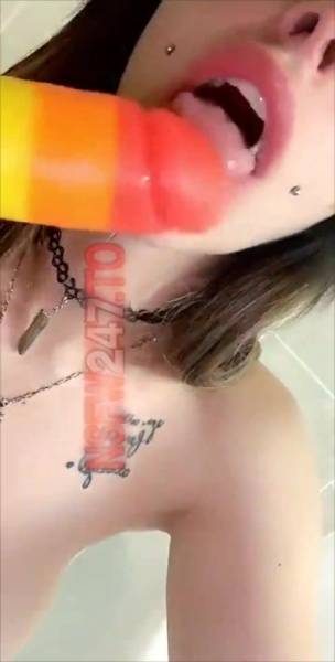 Princess Pineapple rainbow dildo blowjob & riding snapchat premium xxx porn videos on www.galpictures.com